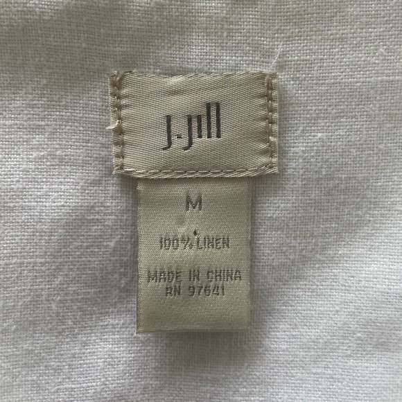 J. Jill White Linen Jacket Shacket Chore Field Blazer Size M EUC - Picture 4 of 7